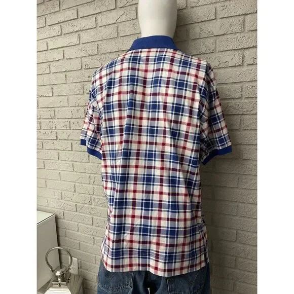 Vintage Tommy Hilfiger Men Short Sleeve Plaid Polo Shirt Size L - Picture 3 of 6
